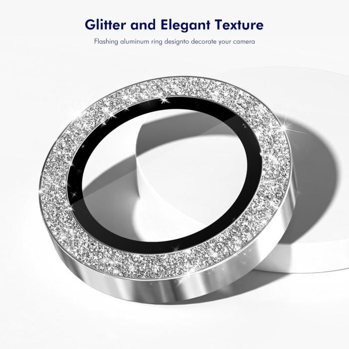 Bild 2, ENKAY Samsung Galaxy Z Flip 8 Linsskydd Glitter Silver