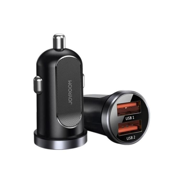 Bild 1, Joyroom 30W Mini Billaddare 2x USB-A PD QC Svart