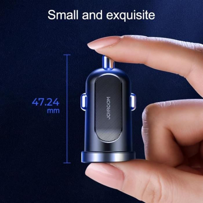 Bild 3, Joyroom 30W Mini Billaddare 2x USB-A PD QC Svart