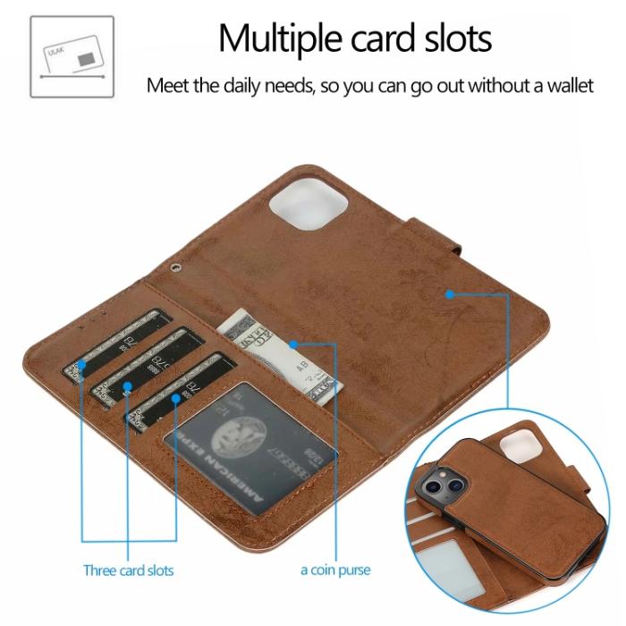 Bild 3, iPhone 14 Pro 2in1 Fodral Magnet / Skal Brun