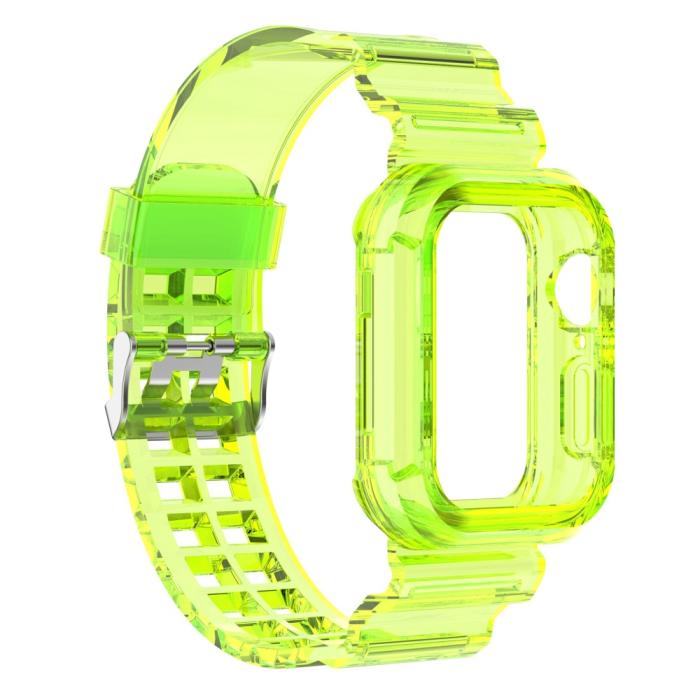 Bild 1, Apple Watch 38/40/41mm Kristall Skal/Armband Neon Gul