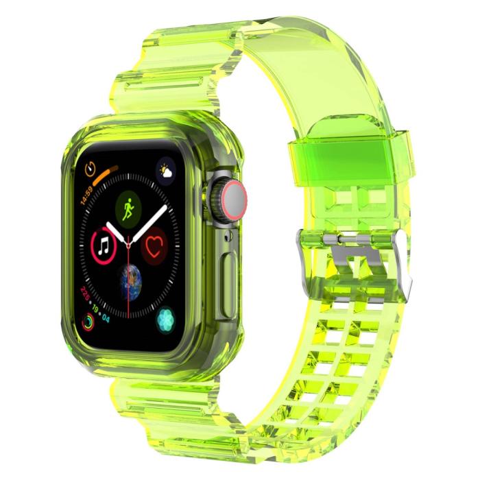 Bild 4, Apple Watch 38/40/41mm Kristall Skal/Armband Neon Gul