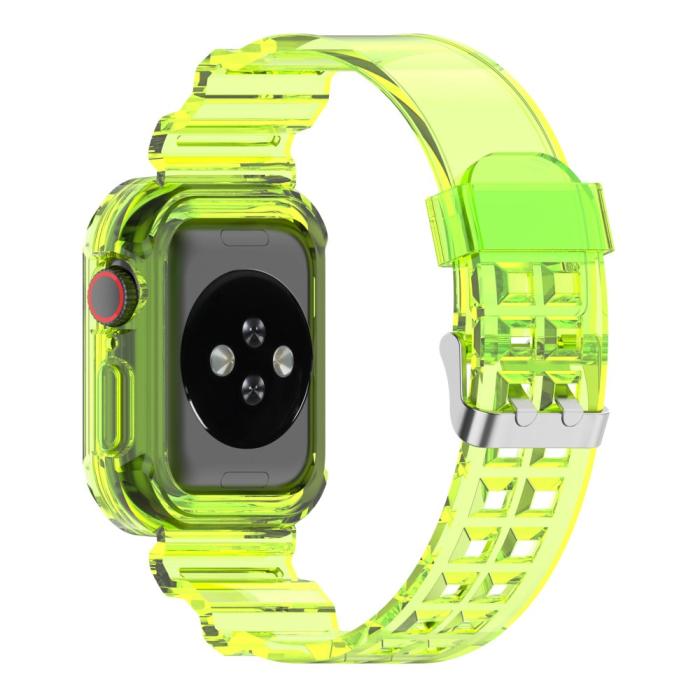 Bild 5, Apple Watch 38/40/41mm Kristall Skal/Armband Neon Gul