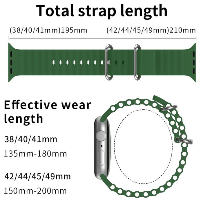 Bild 5, Apple Watch 42/44/45/49 mm Armband Ocean Wave Army Green