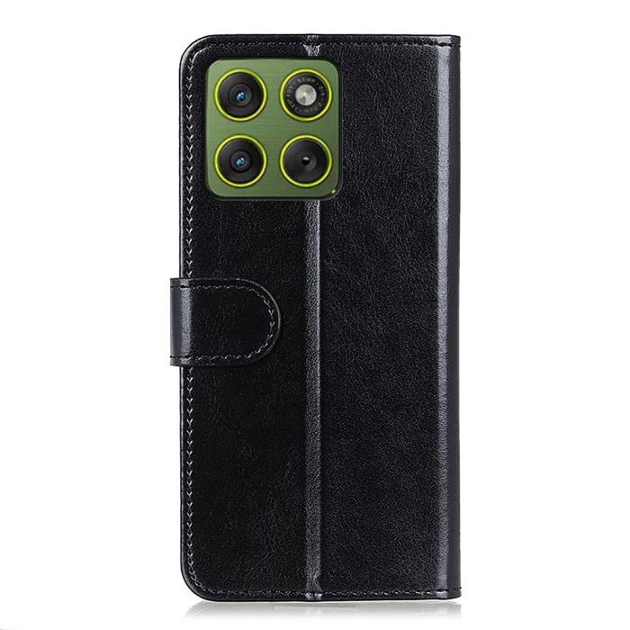 Bild 6, Motorola Edge 70 Fodral Crazy Horse Läder Svart