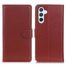 Samsung Galaxy S26 Fodral Litchi L&auml;der Brun