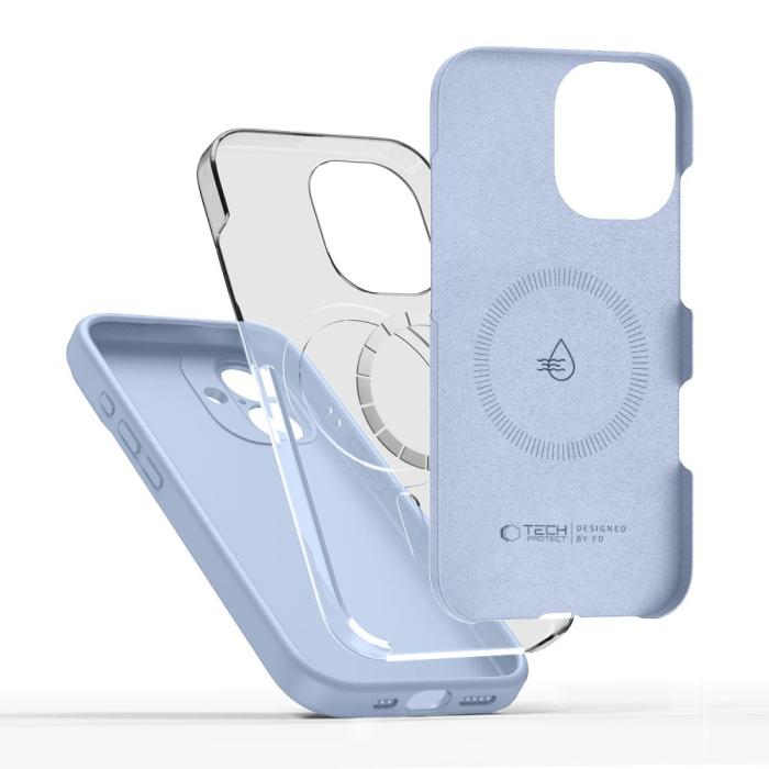 Bild 3, Tech-Protect iPhone 17 Skal MagSafe Silikon Mist Blue