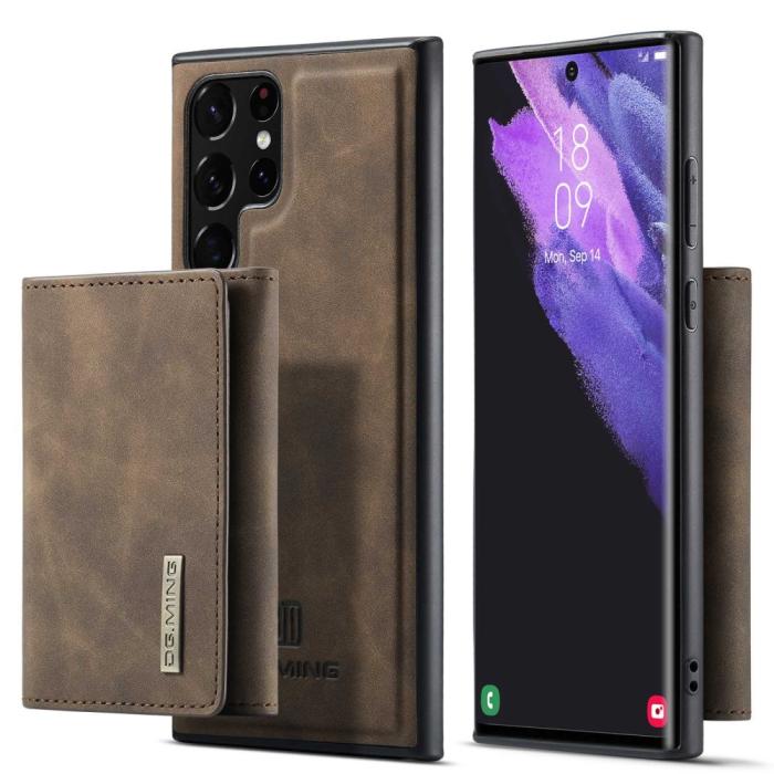 Bild 1, DG.MING Galaxy S23 Ultra Skal Med Magnetisk Plånbok Brun