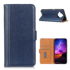 Xiaomi Mi 10T Lite 5G - Litchi Pl&aring;nboksfodral - Bl&aring;