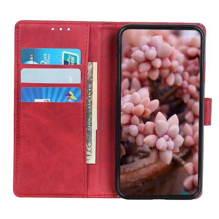 Bild 4, Xiaomi Redmi Note 11 4G Fodral Solid Läder Röd