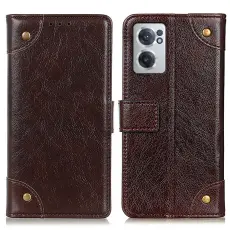 OnePlus Nord CE 2 5G Fodral Nit Dekor Läder Brun
