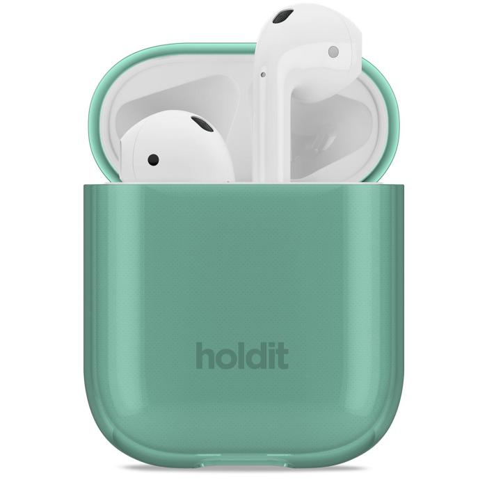 Bild 1, holdit Apple AirPods Nygård Skal Seethru Moss Green