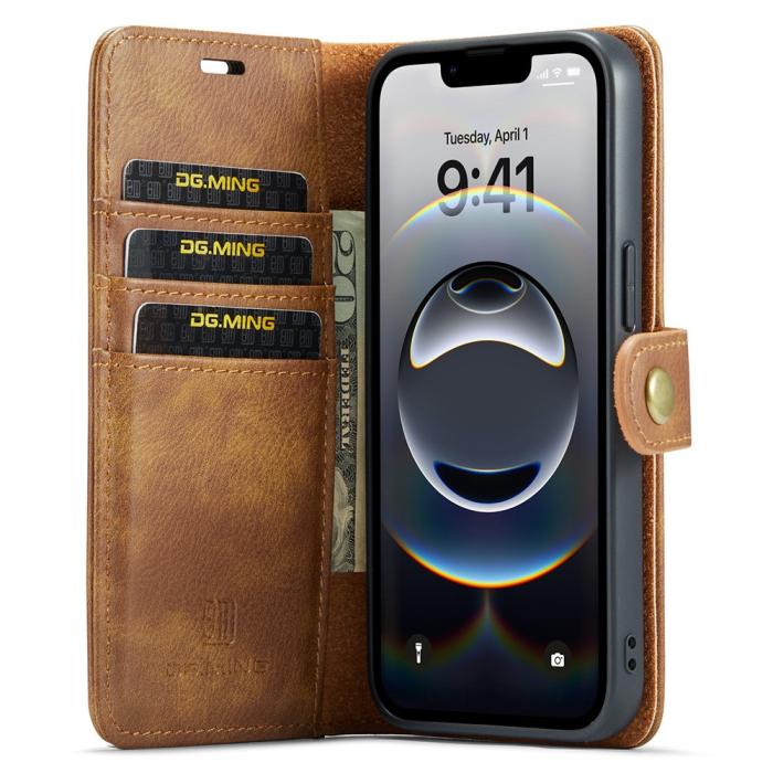 Bild 2, DG.MING iPhone 17e / 16e 2in1 Magnet Fodral / Skal Brun