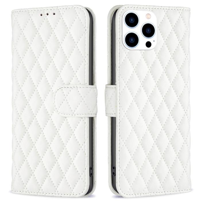 Bild 1, iPhone 16 Pro Max Fodral Diamond Läder Vit
