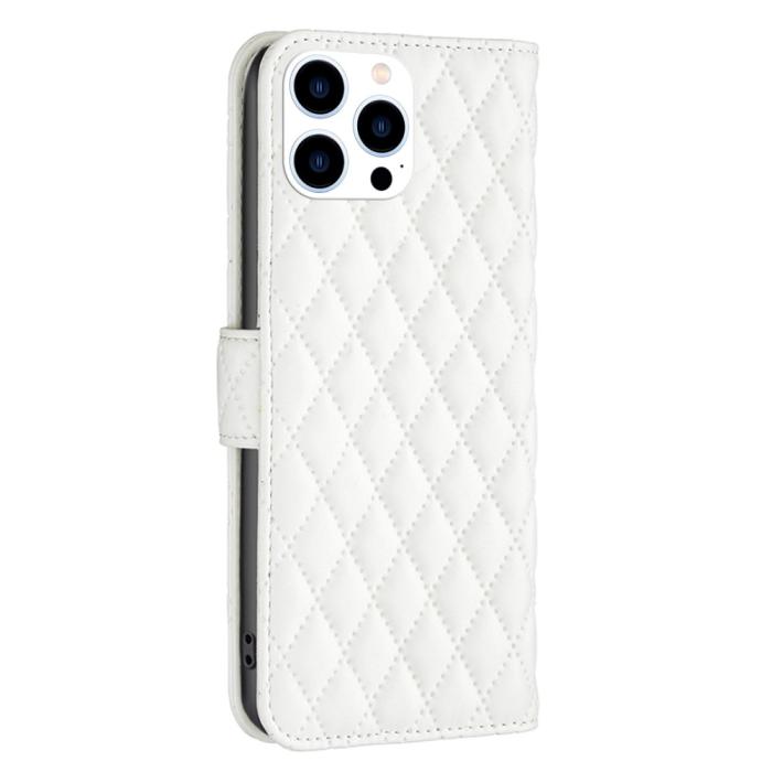 Bild 5, iPhone 16 Pro Max Fodral Diamond Läder Vit