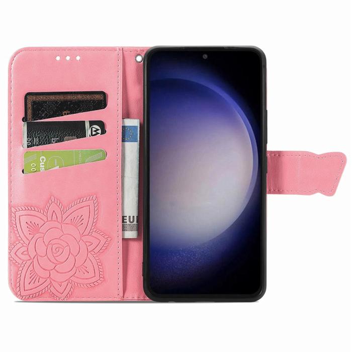 Bild 2, Samsung Galaxy S23 FE Fodral Fjäril Tryck Rosa