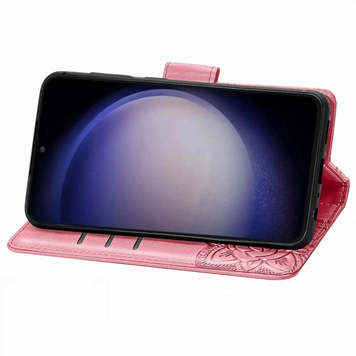 Bild 3, Samsung Galaxy S23 FE Fodral Fjäril Tryck Rosa