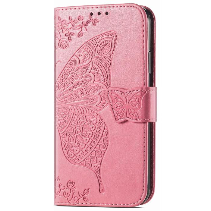Bild 5, Samsung Galaxy S23 FE Fodral Fjäril Tryck Rosa
