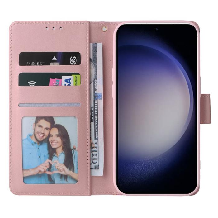 Bild 2, Samsung Galaxy S25 Fodral Läder Marmor Roséguld
