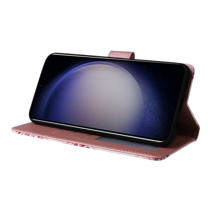 Bild 3, Samsung Galaxy S25 Fodral Läder Marmor Roséguld