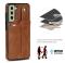 Samsung Galaxy S21 FE Skal Med Kortfack Och Strap Brun