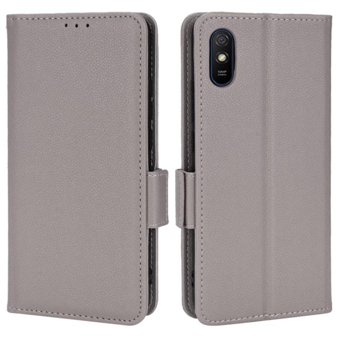 Bild 1, Xiaomi Redmi 9A / 9AT Fodral Litchi Textur Grå