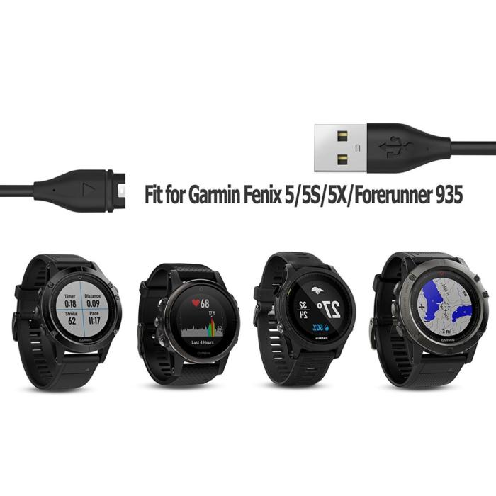 Bild 3, USB Laddningskabel 1m Garmin Smartwatch Svart