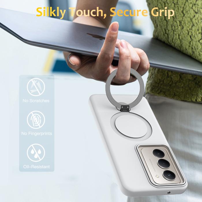 Bild 2, Samsung Galaxy S24 FE Skal MagSafe Kickstand Hybrid Vit