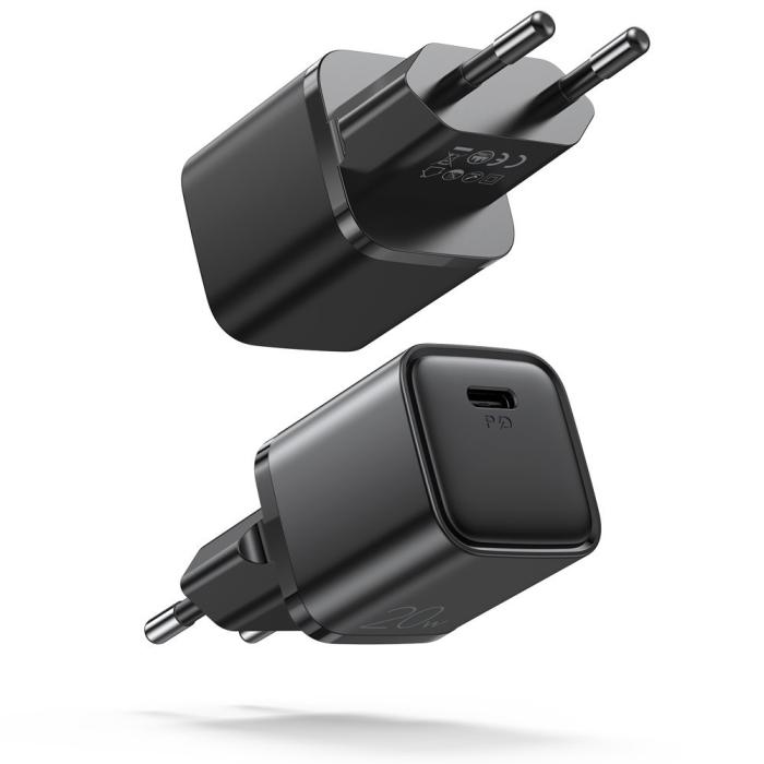 Bild 1, Joyroom 20W USB-C PD QC Väggladdare Svart