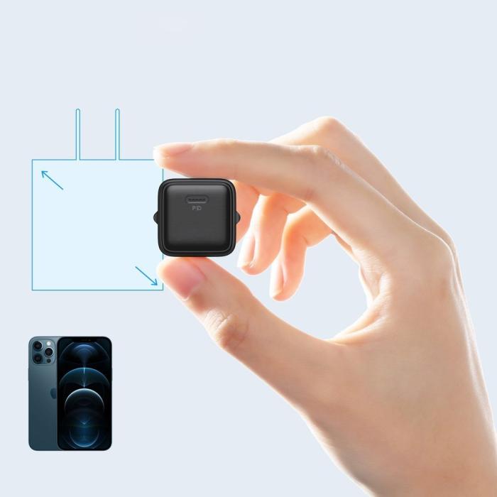 Bild 3, Joyroom 20W USB-C PD QC Väggladdare Svart