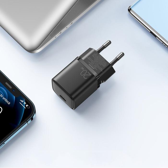 Bild 5, Joyroom 20W USB-C PD QC Väggladdare Svart