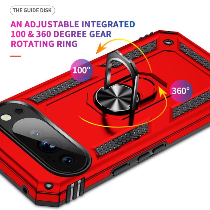 Bild 5, Google Pixel 10 / 10 Pro Skal Armor Ring Hybrid Röd
