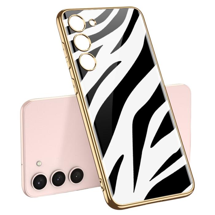 Bild 1, GKK Galaxy S24 Plus Skal Härdat Glas Electroplate Zebra