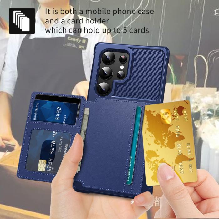 Bild 5, Galaxy S24 Ultra Skal Med Plånboksfunktion Blå