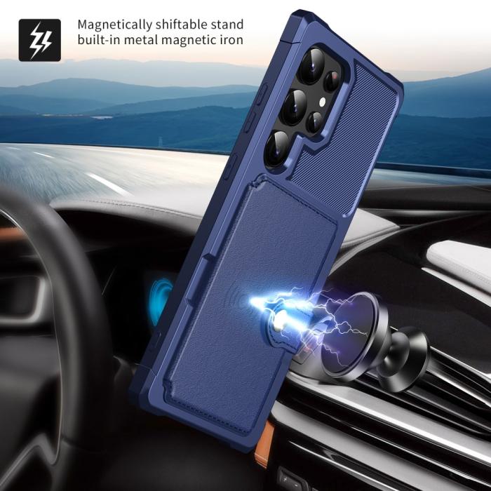 Bild 6, Galaxy S24 Ultra Skal Med Plånboksfunktion Blå