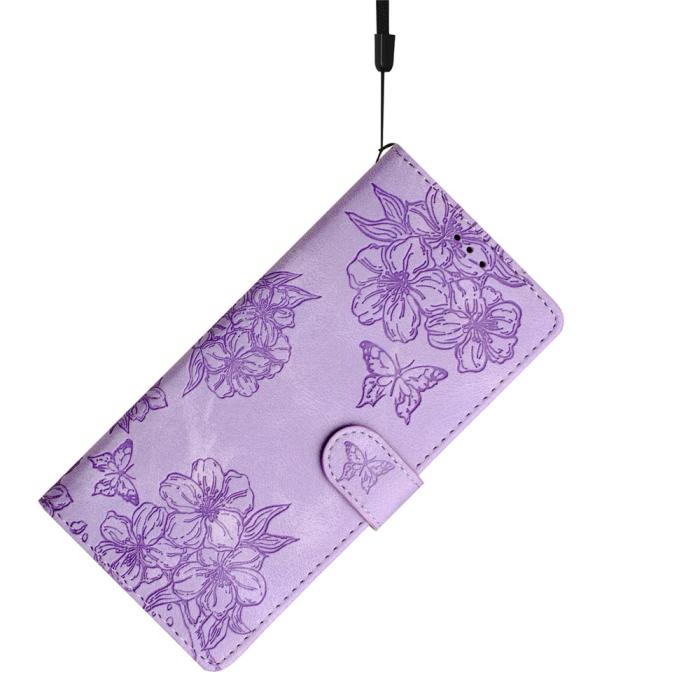 Bild 4, Samsung Galaxy S26 Ultra Fodral Med Blommigt Tryck Läder Lila