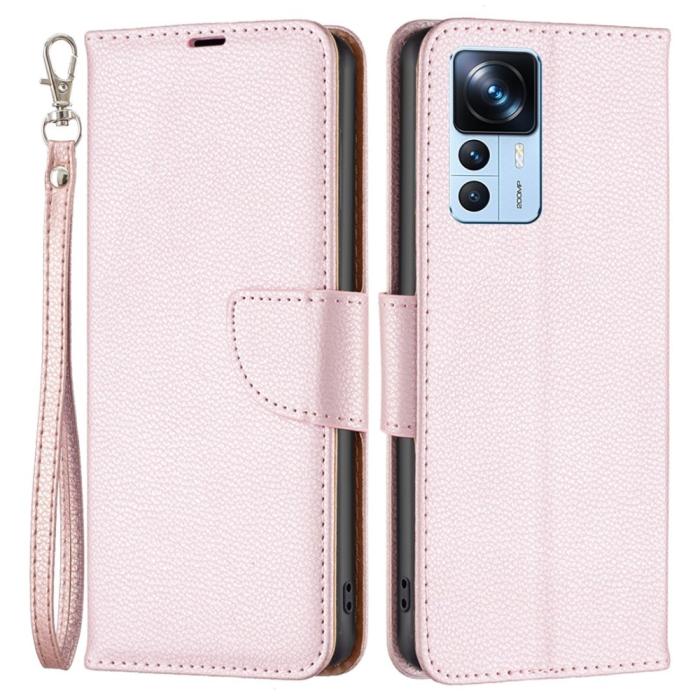 Bild 1, Xiaomi 12T / 12T Pro Fodral Shark Litchi Roséguld