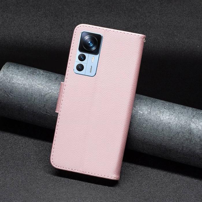 Bild 5, Xiaomi 12T / 12T Pro Fodral Shark Litchi Roséguld
