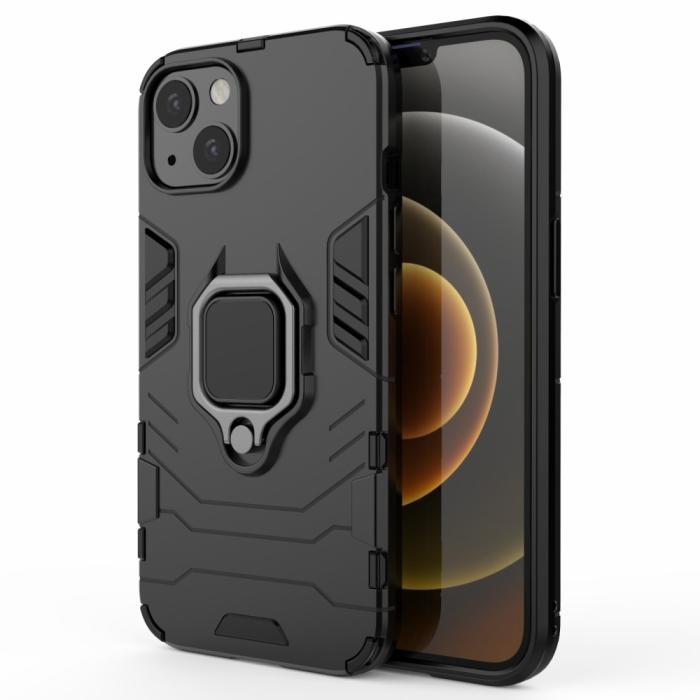 Bild 2, iPhone 13 - Hybrid Ring Skal - Svart