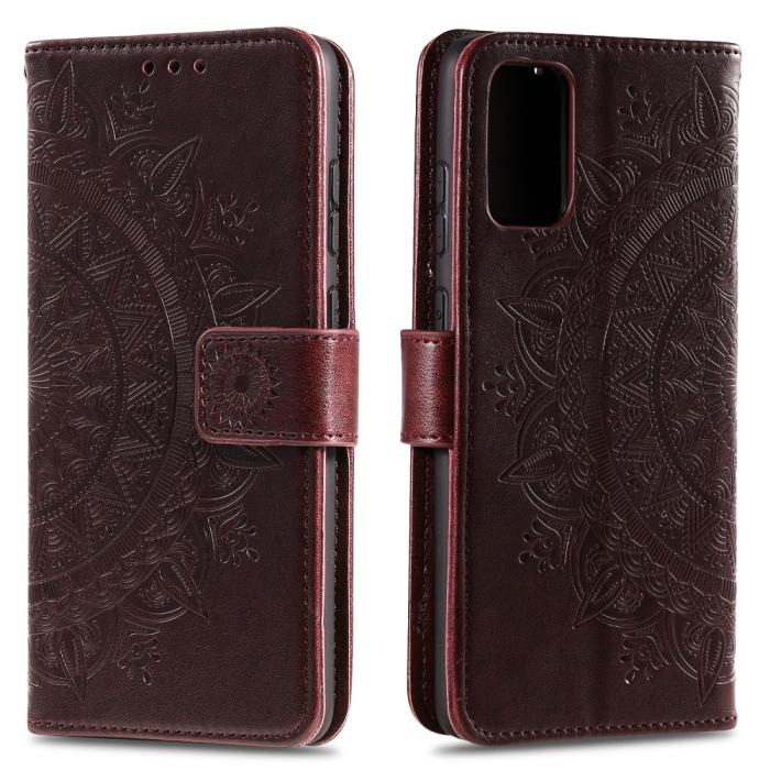 Bild 1, Huawei Y5p - Mandala Plånboksfodral - Mörk Brun