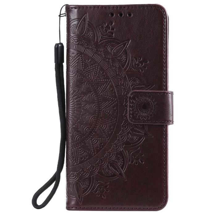 Bild 2, Huawei Y5p - Mandala Plånboksfodral - Mörk Brun