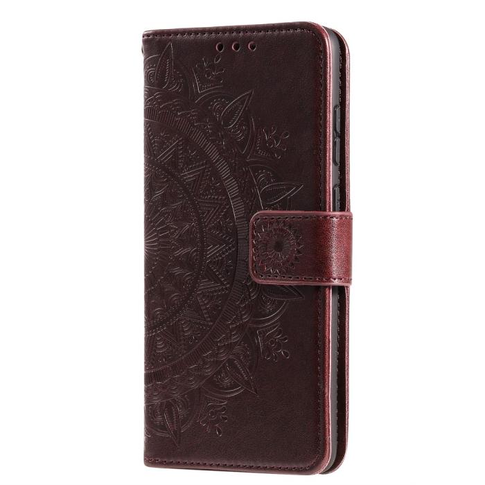 Bild 4, Huawei Y5p - Mandala Plånboksfodral - Mörk Brun