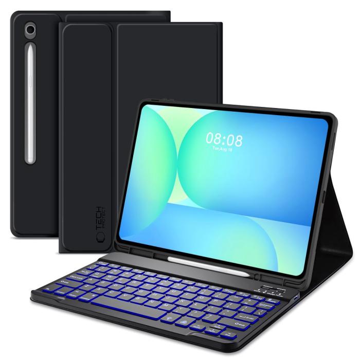 Bild 2, Tech-Protect Galaxy Tab S10 FE Plus Fodral SC Tangentbord Svart
