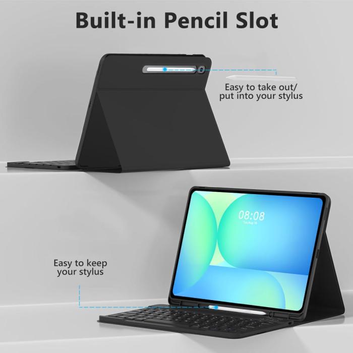 Bild 5, Tech-Protect Galaxy Tab S10 FE Plus Fodral SC Tangentbord Svart