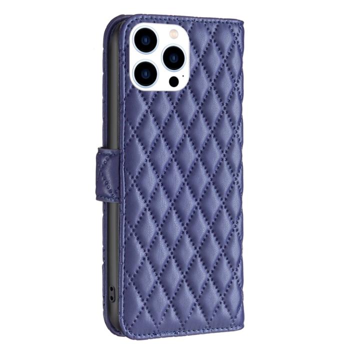 Bild 5, iPhone 16 Pro Max Fodral Diamond Läder Mörk Blå