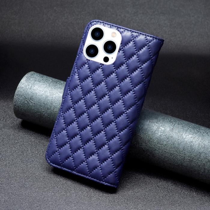 Bild 6, iPhone 16 Pro Max Fodral Diamond Läder Mörk Blå