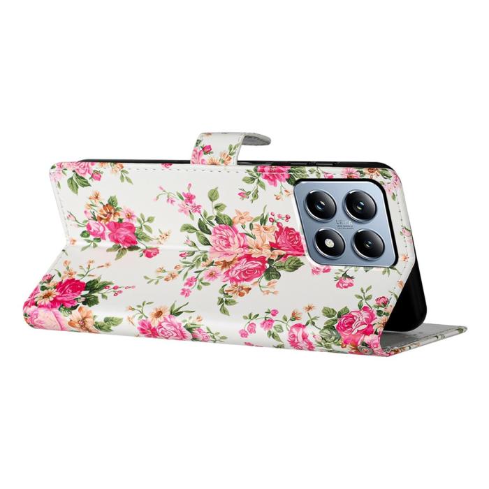 Bild 4, Xiaomi 15T Pro Fodral Med Tryck Rosa Blommor