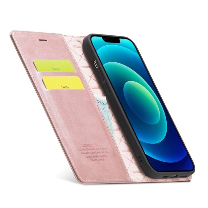 Bild 4, LC.IMEEKE iPhone 14 Plus Fodral Flip Roséguld