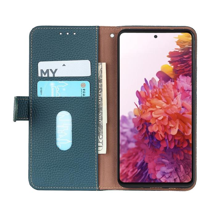 Bild 5, KHAZNEH Samsung Galaxy S22 Ultra Fodral Litchi Äkta Läder Grön