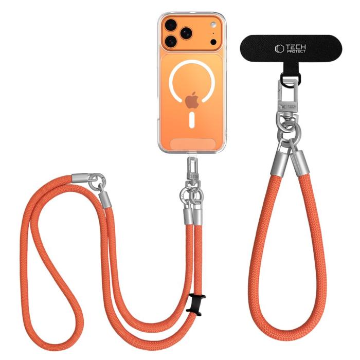 Bild 3, Tech-Protect Mobilsnöre CrossBody & Wrist Rope Orange